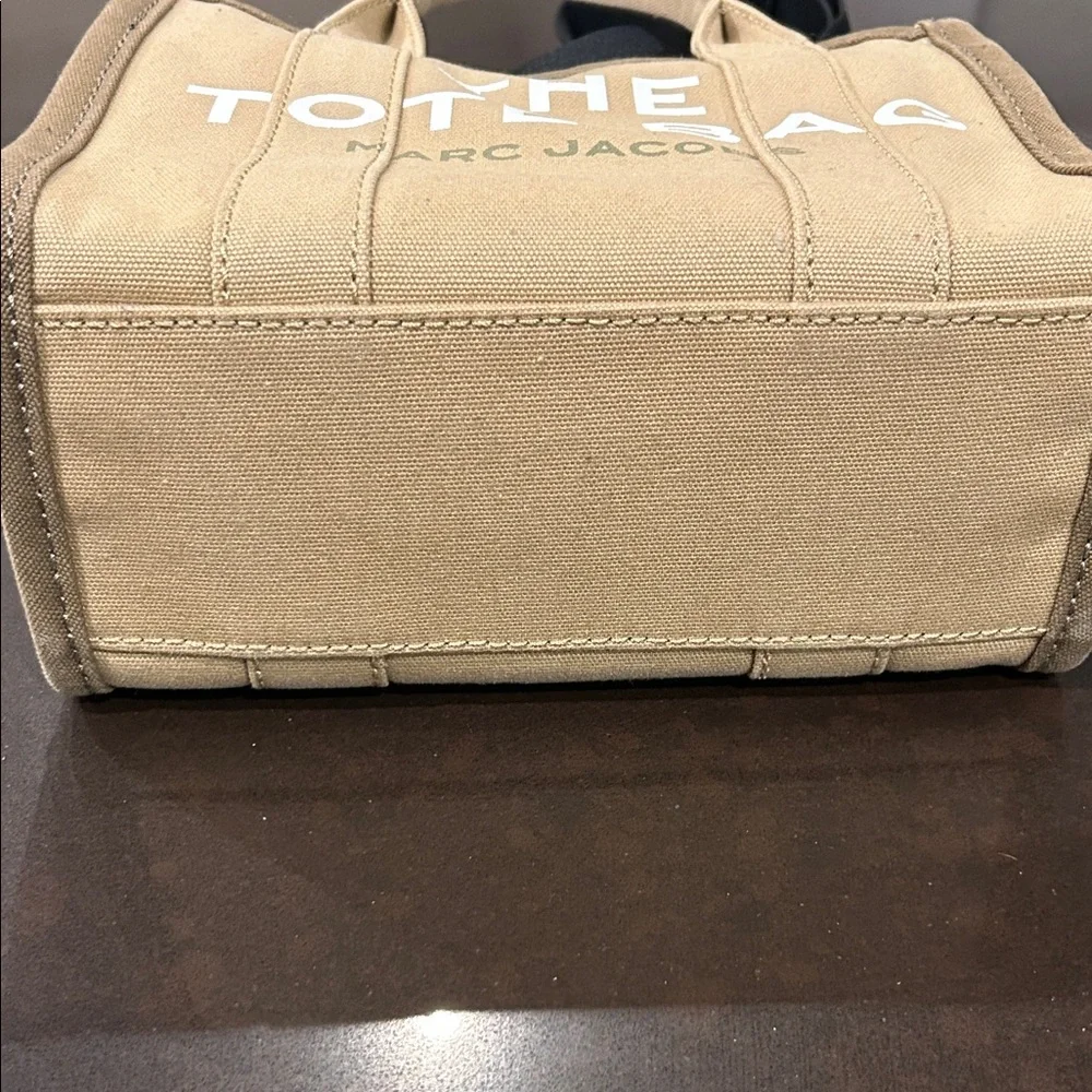 Marc Jacobs Canvas Tote in Tan with White Logo